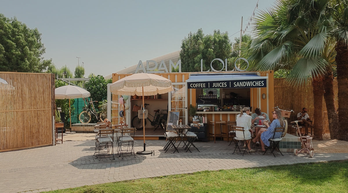 Café terrace next to The Adam Store in Al Quoz, Dubai