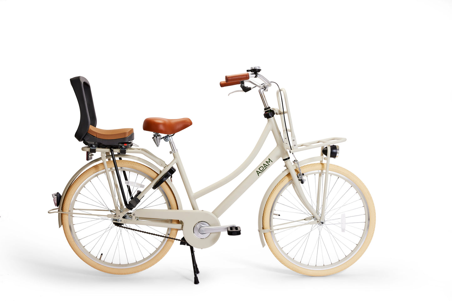 Grandma bike ladies beige with child seat